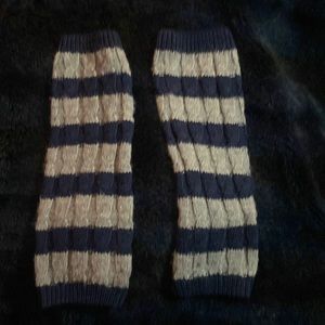 Leg warmers. Navy and gray. One size.